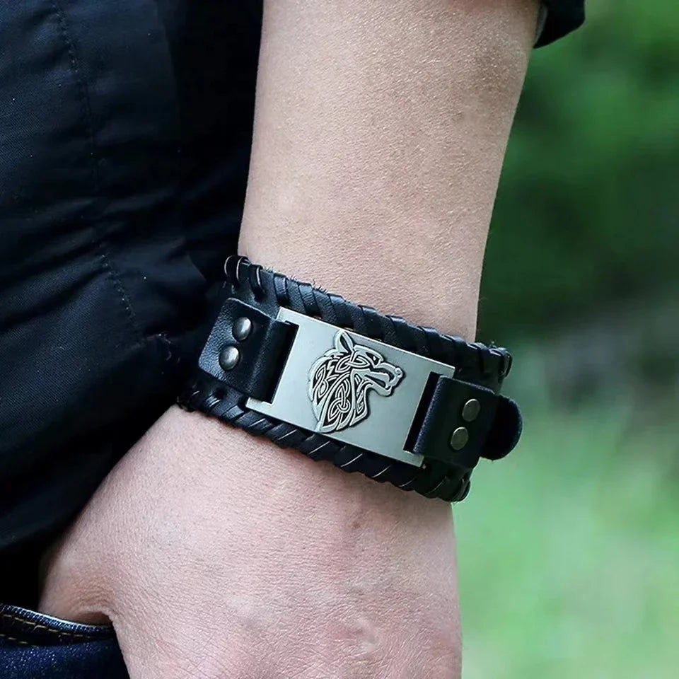 Viking Bracelet Fenrir Wolf Silver