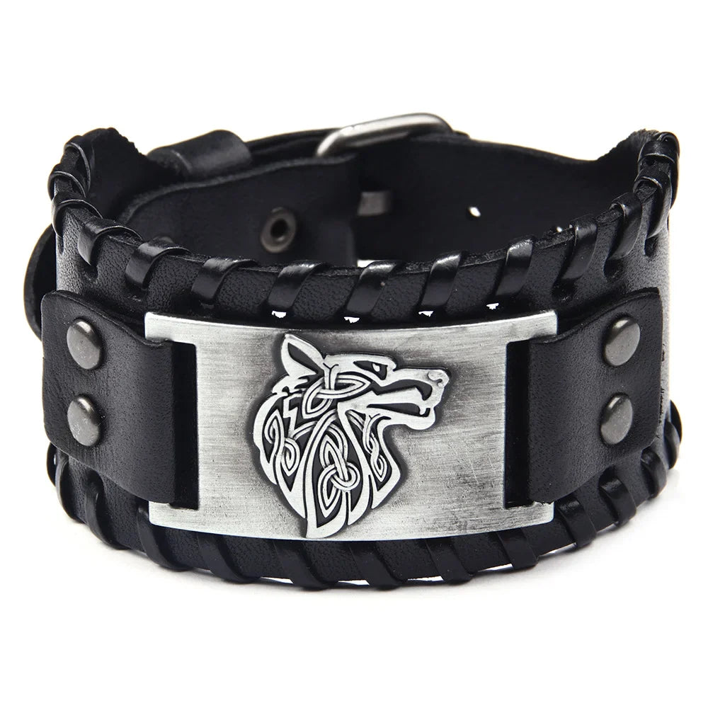 Viking Bracelet Fenrir Wolf Silver