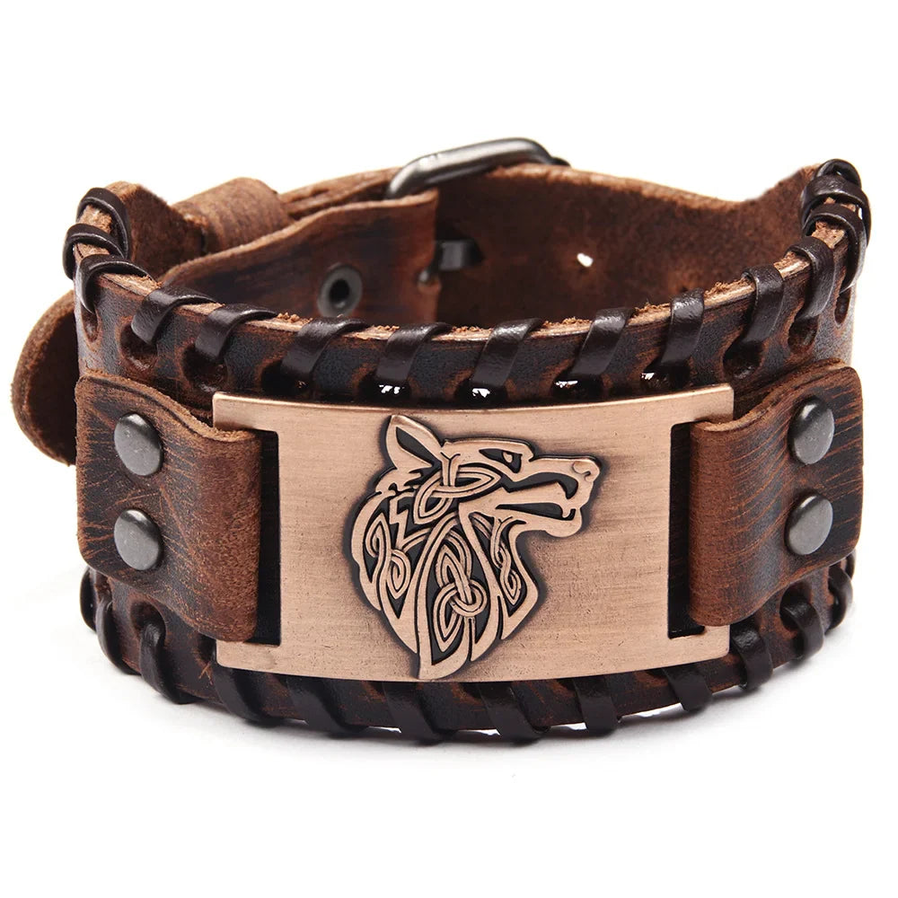 Viking Bracelet Fenrir Wolf Rose Gold