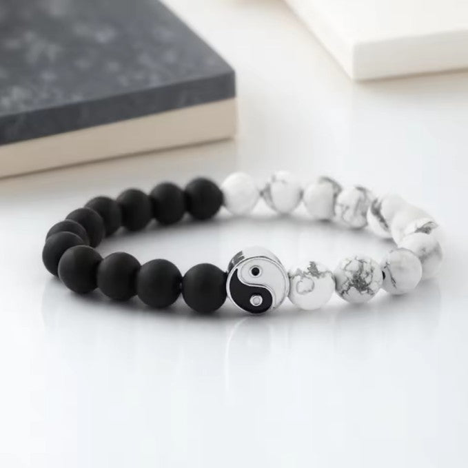 Two-tone Yin Yang Bracelet Men Women