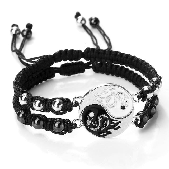 Separating Yin Yang Bracelet Couple Best Friends ID Bracelet Men Women