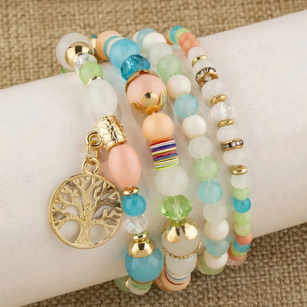 Bracelets with Multicolor Tree of Life