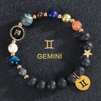 Lava Stone Bracelets 12 Constellations Astrological Zodiac Signs Gemini