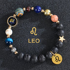 Lava Stone Bracelets 12 Constellations Astrological Zodiac Signs Leo