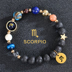 Lava Stone Bracelets 12 Constellations Astrological Zodiac Signs Scorpio