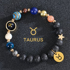 Lava Stone Bracelets 12 Constellations Astrological Zodiac Signs Taurus