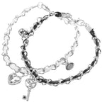 Couple key and padlock bracelets
