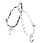 Couple key and padlock bracelets