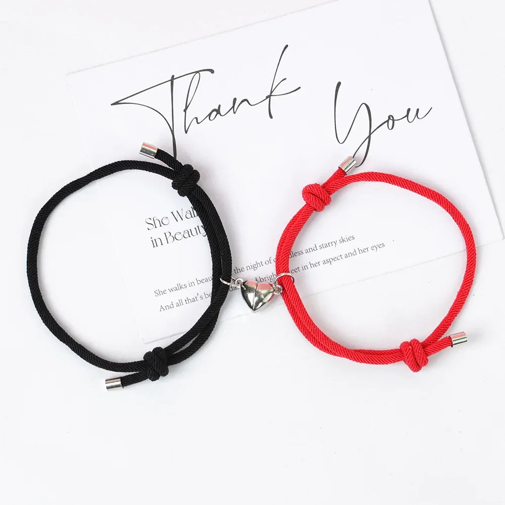 Couples and Friends Bracelets Magnetic Heart Chain Bracelet 4