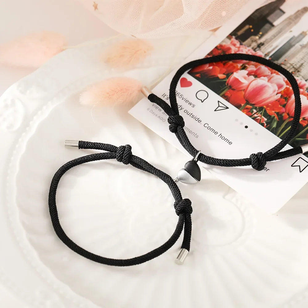 Couples and Friends Bracelets Magnetic Heart Chain Bracelet