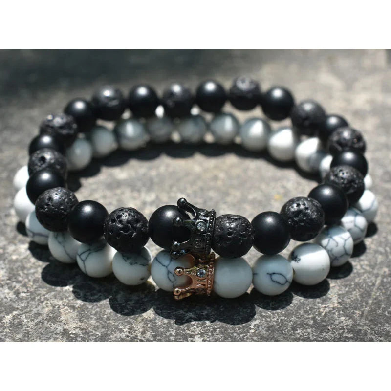 Bracelets for Couples Curb Chain Crown King & Queen