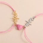 Couples’ Bracelets Magnetic Link Bracelet Heart and Electrocardiogram 3