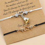 Couples’ Bracelets Magnetic Link Bracelet Heart and Electrocardiogram 1