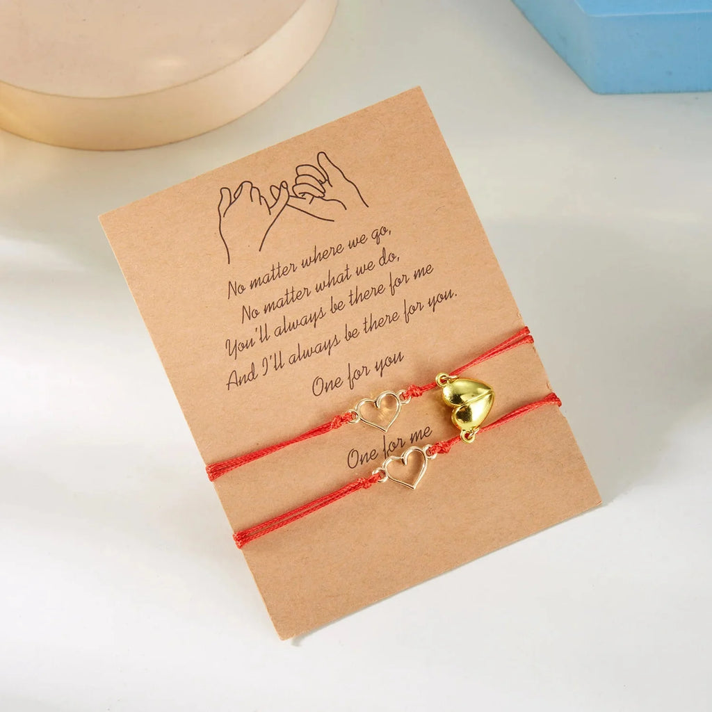 Bracelets for Couples Magnetic Heart and Electrocardiogram Chain