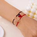 Couples Bracelets Magnetic Chain Bracelet Heart and Red and Black Electrocardiogram