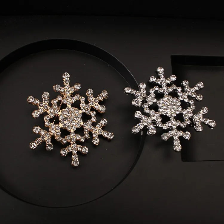 Winter Snowflake Brooch for Women Gold
