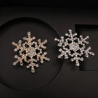 Winter Snowflake Brooch for Women Gold