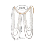Shoulder chain for women with pearls - Jewelry for collarbone & shoulder