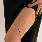 Thigh Chain with Stars Gold & Silver silver