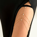 Thigh Chain with Gold & Silver Beads gold
