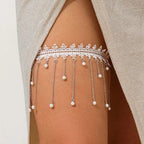White Thigh Chain - Body Jewelry Thigh Jewelry Women Leg