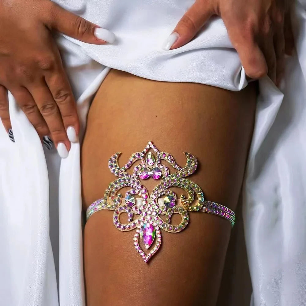 Colored thigh chain - leg jewelry for women