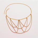 Rhinestone thigh chain - women's leg jewelry gold