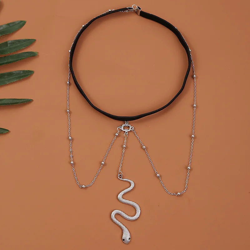 Snake Leg Thigh Chain - Women's Thigh Body Jewelry silver
