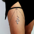 Snake Leg Thigh Chain - Women's Thigh Body Jewelry silver