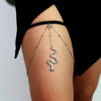 Snake Leg Thigh Chain - Women's Thigh Body Jewelry silver