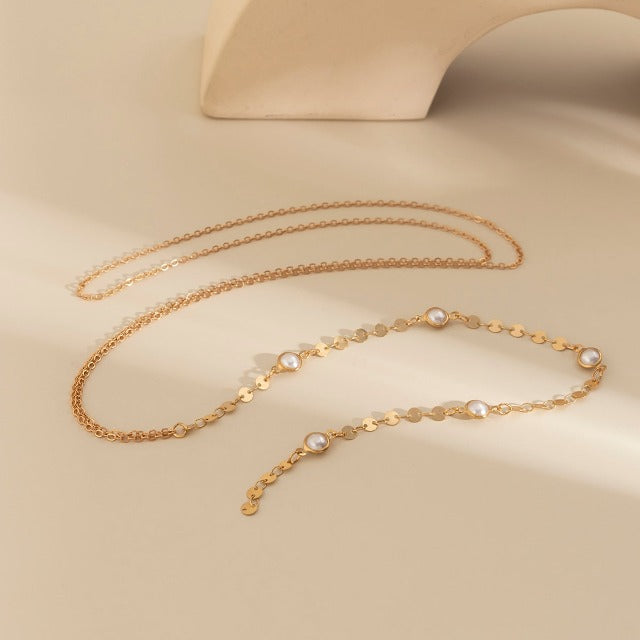 Necklace Chain with Pearls for Women