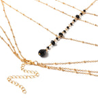 Women’s Neck Chain Black Gold Necklace