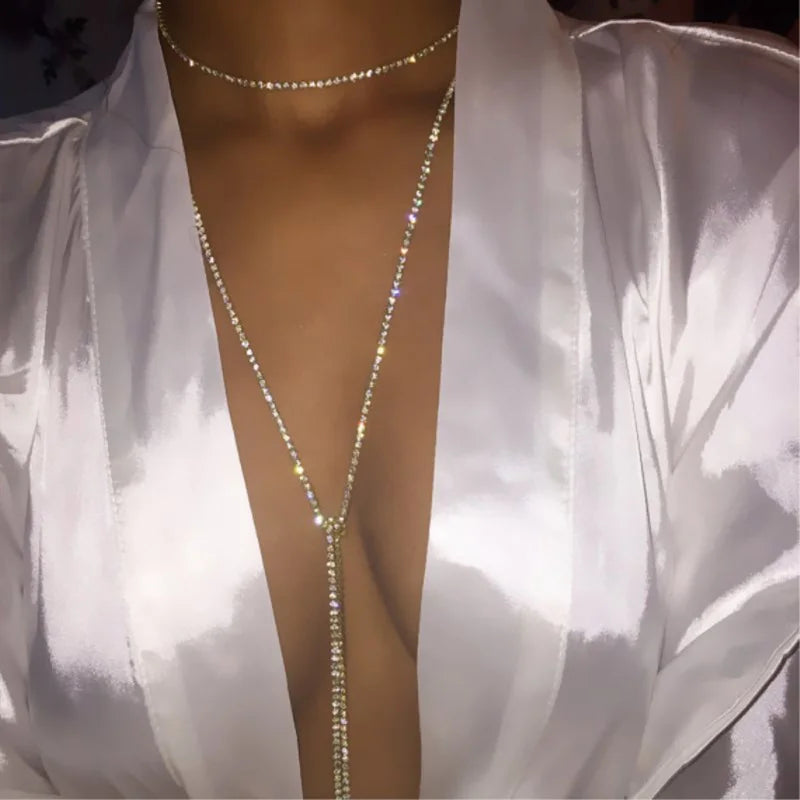 Women's DÉCOLLETÉ Chain Rhinestone Necklace