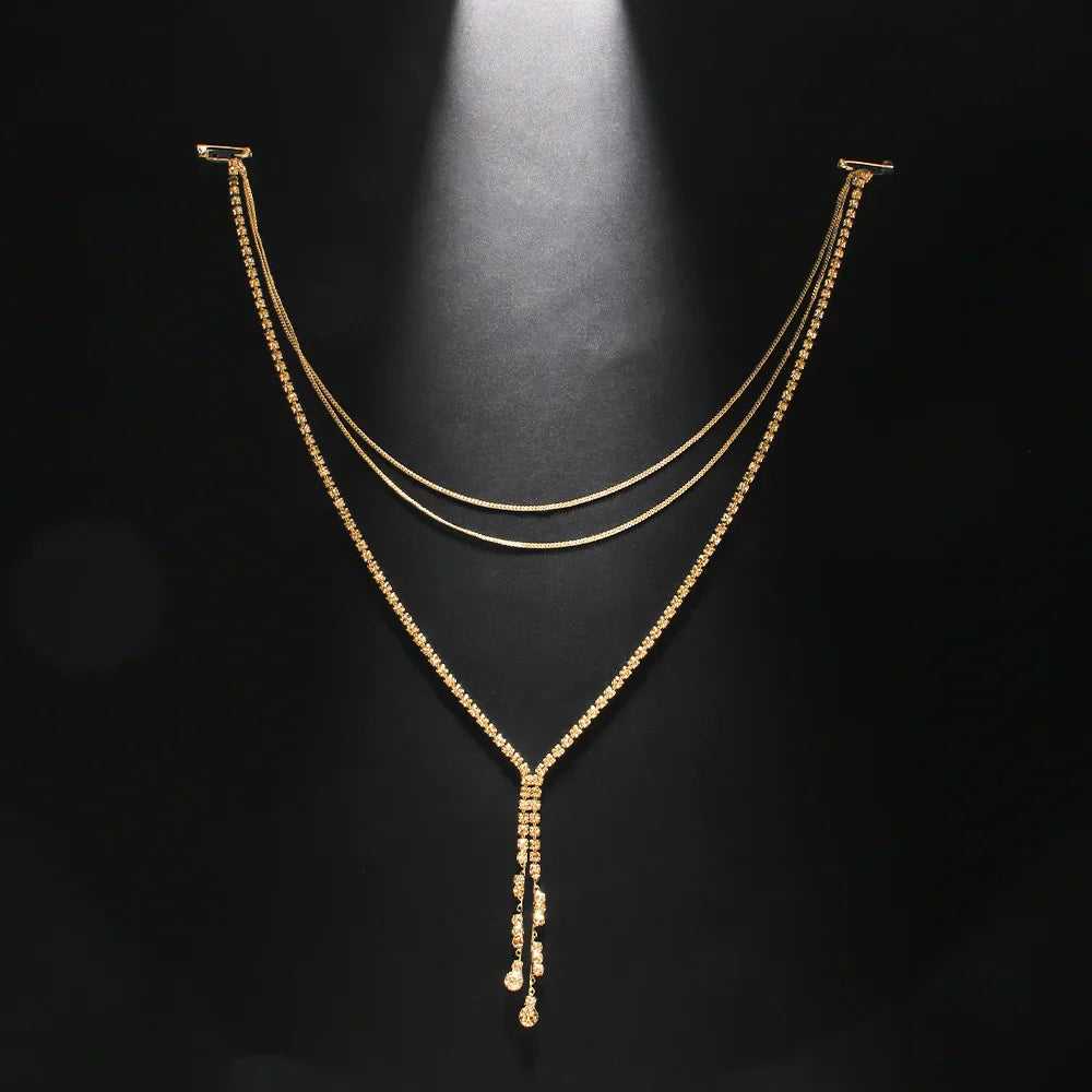 Back Necklace Chain Women’s Back Ornament gold