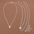 7-Pearl Women's Back Necklace Back Chain Silver