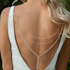 Back Necklace Chain Women’s Back Ornament silver