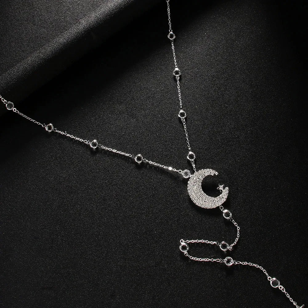 Back Chain Necklace Women's Back Ornament Moon