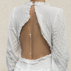 Women's Back Necklace Back Ornament Chain Silver Beads