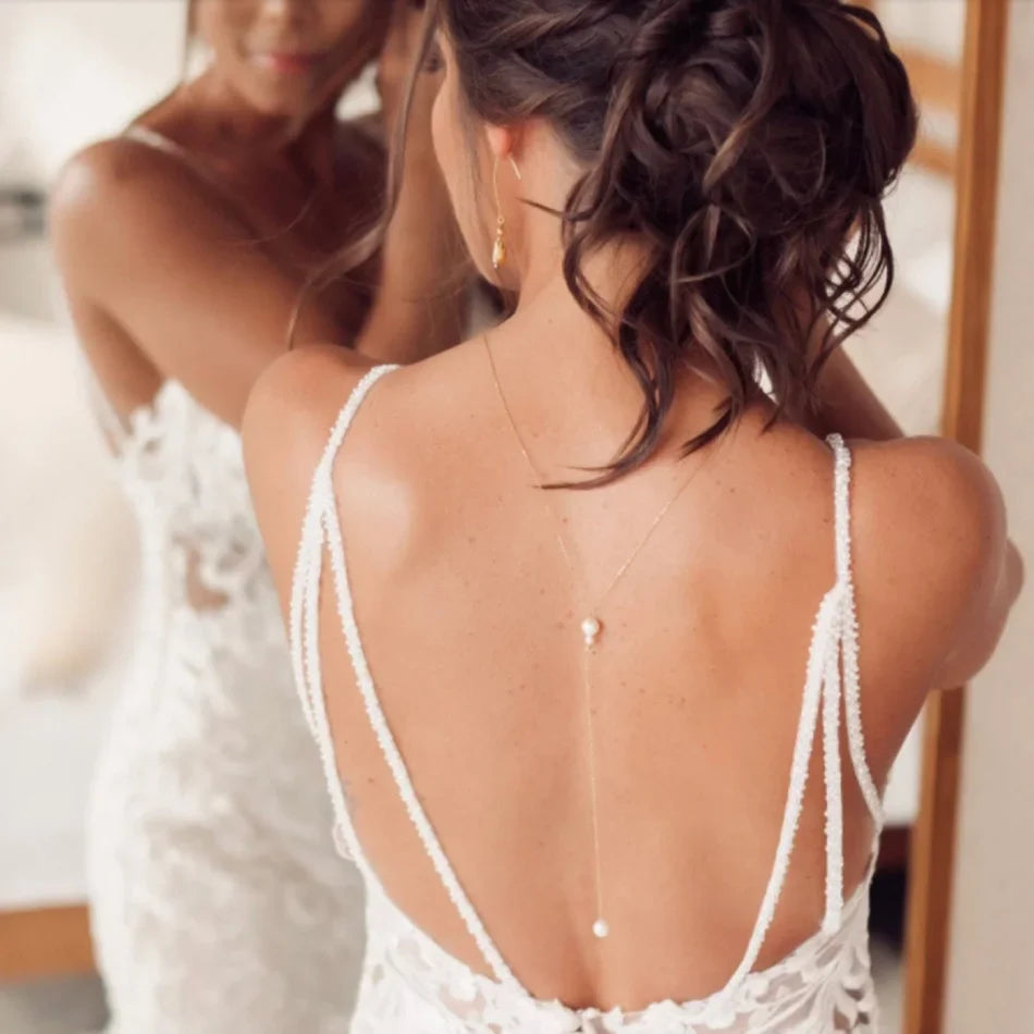 Back Necklace Back Ornament Chain Beads