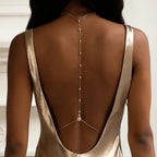 Women's Back Chain Necklace Silver Back Ornament