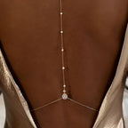 Women's Back Chain Necklace Silver Back Ornament