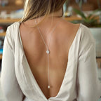Round Back Chain Back Necklace Women's Back Ornament Silver