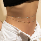 Silver Hip Chain - Women's Waist and Belly Jewelry