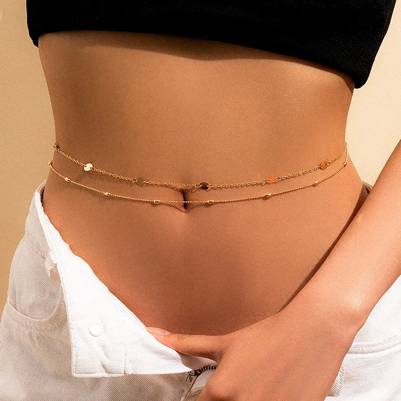 Gold Hip Chain - Women's Waist and Belly Jewelry