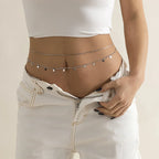 Hip Chain and Waist Jewelry - Women's Belly Ornament silver