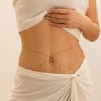 Hip and belly chain - waist and belly jewelry for women gold