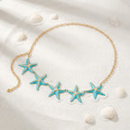 Starfish waist chain - waist and belly jewelry for women blue