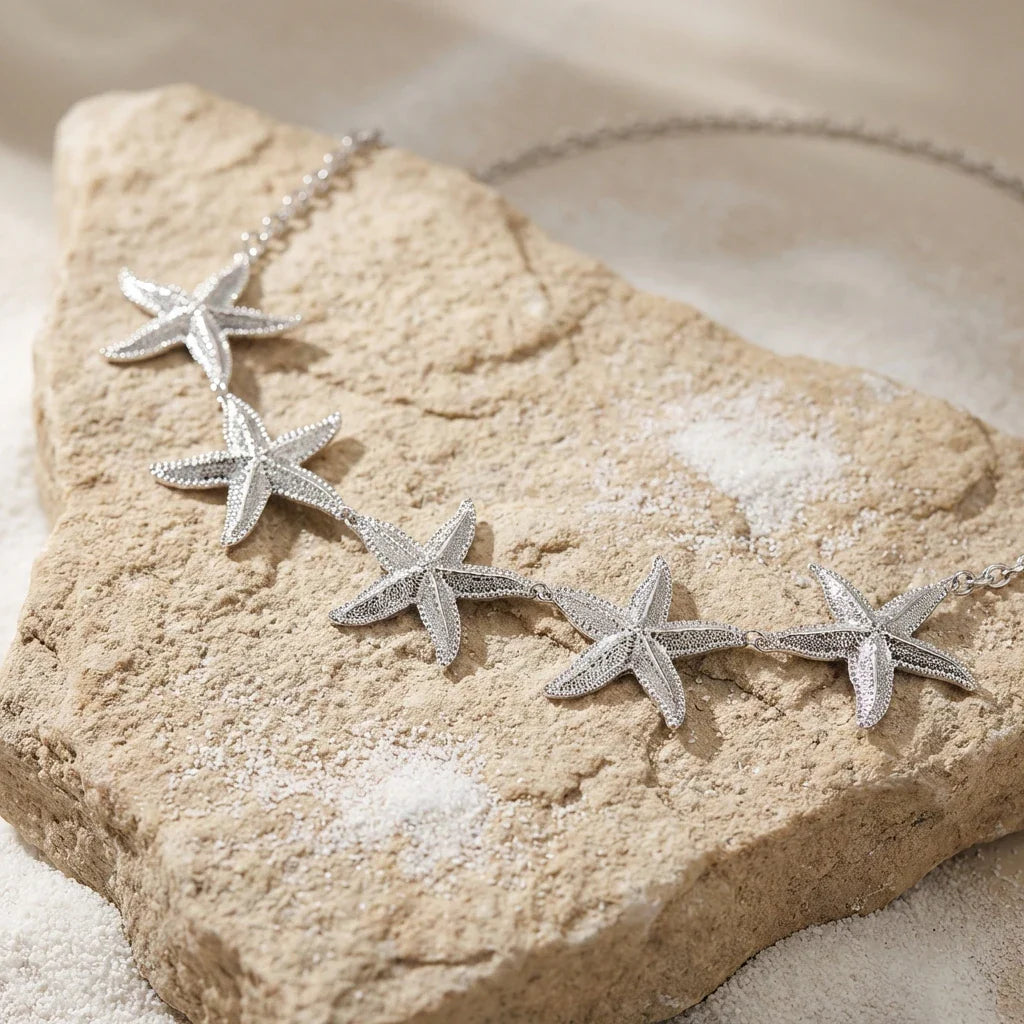 Starfish waist chain - waist and belly jewelry for women silver