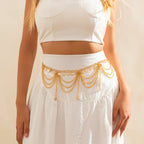 Oriental-style hip chain - waist and belly jewelry for women gold