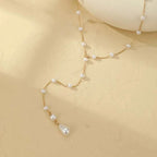 Women's Back Chain - Back Necklace with Pearls